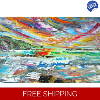 Beautiful colourful abstract seascape 875